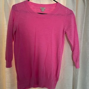 Bright pink lightweight j crew sweater